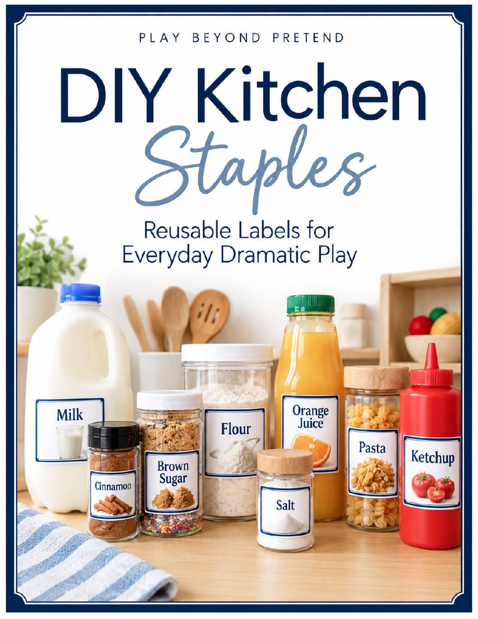 DIY Kitchen Staples free dramatic play labels cover